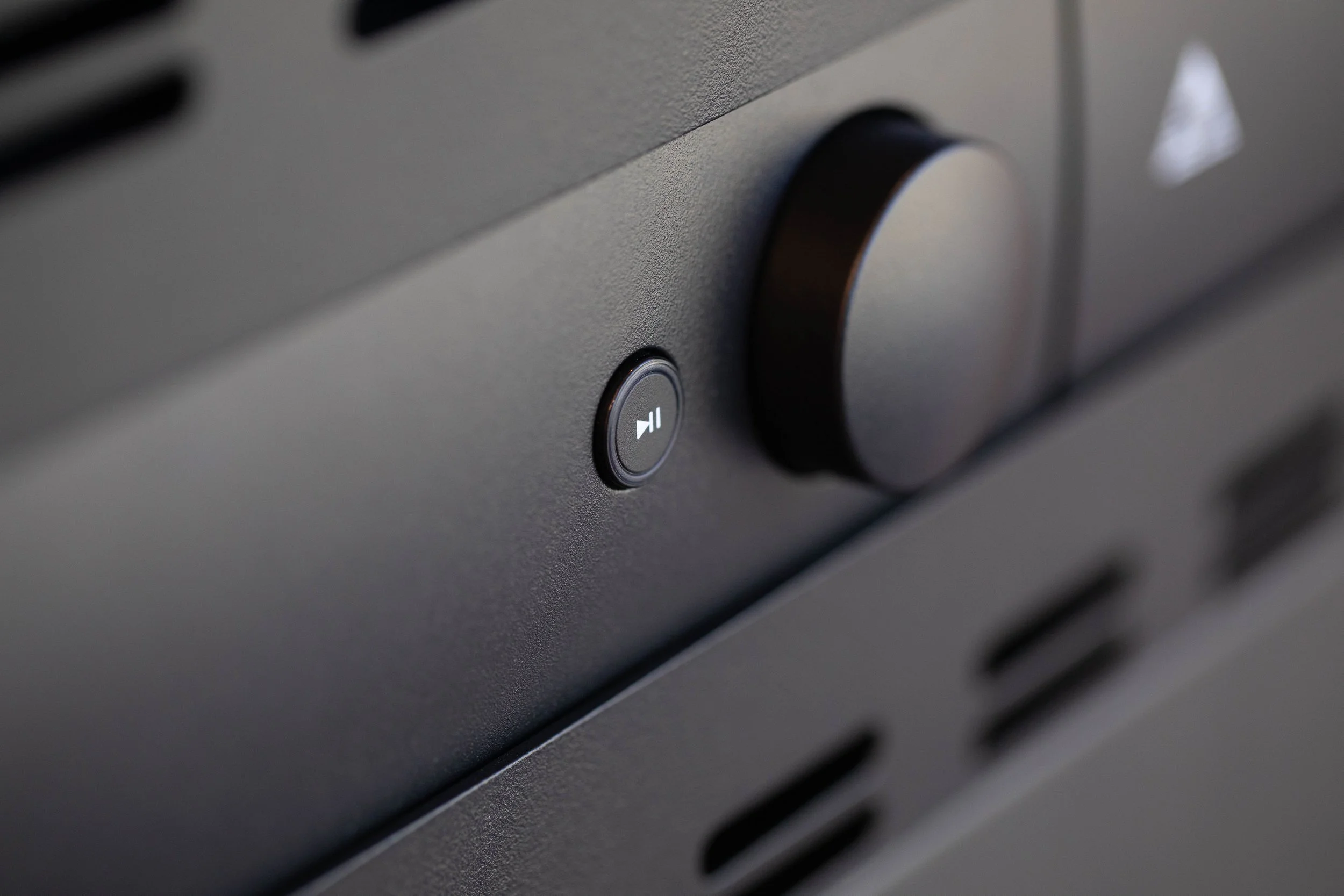 Close-up of high-end AV component